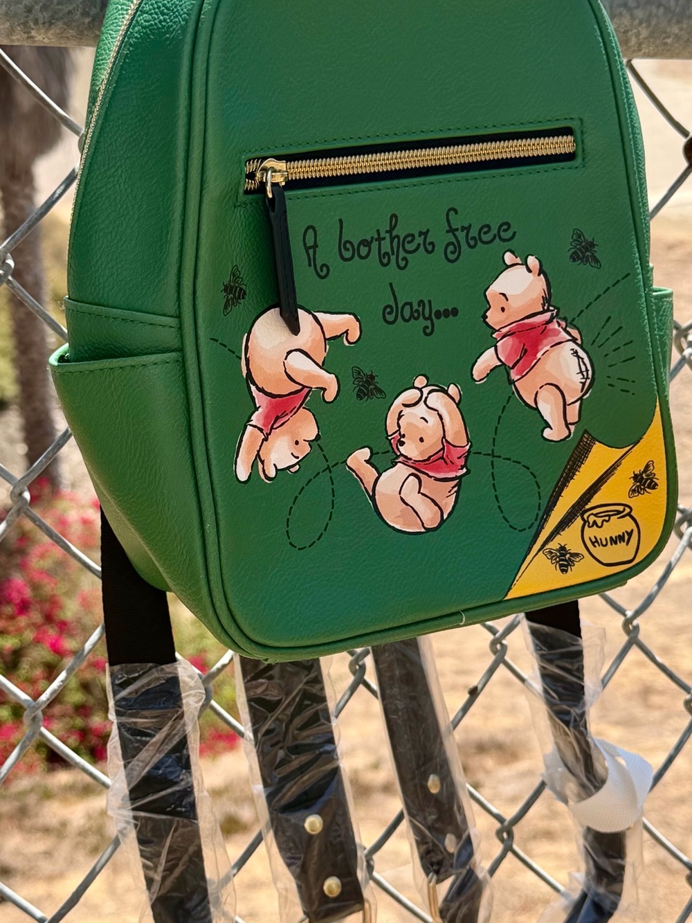 Green Winnie the Pooh Graphic Mini Backpack - Unbranded